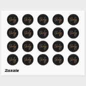 60e verjaardag Zestig en fantastisch Modern Zwart  Ronde Sticker (Vel)