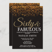 60e verjaardag Zestig en fantastische gouden glitt Kaart (Voorkant / Achterkant)