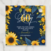 60e verjaardag zonnebloem dank u bedankjes labels (Achterkant)