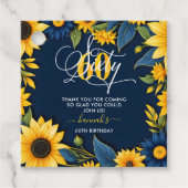 60e verjaardag zonnebloem dank u bedankjes labels (Voorkant)