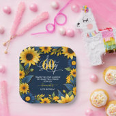 60e verjaardag zonnebloem dank u papieren bordje (Feest)