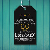 60e Verjaardag Zwart Goud Legendary Cadeaulabel