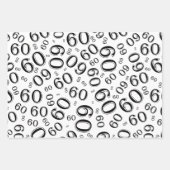 60e verjaardag zwart/wit Random Number Pattern 60 Inpakpapier Vel (Voorkant 3)