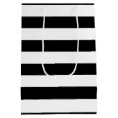 60e verjaardag zwart-witte strepen medium cadeau medium cadeauzakje (Achterkant)