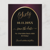 60e verjaardag zwarte Bourgogne Bewaar de datumkaa (Voorkant)