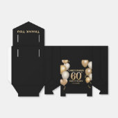 60e verjaardag Zwarte en gouden ballonnen Bedankdoosjes (Uitgevouwen)