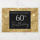 60e verjaardag zwarte en goudhamer sparkling wijnetiket (Enkel label)