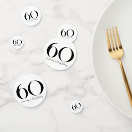 60e verjaardag zwarte en witte Confetti