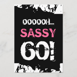60e verjaardag zwarte witte roze Zebra SASSY SIXTY Kaart