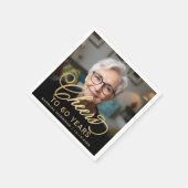 60e Verjaardagsfeest Foto Gold Script Cheers Servet (Hoek)