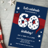 60e Verjaardagsfeest Patriottisch Rood Wit Blauw S Kaart