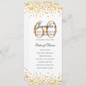 60e verjaardagsfeest programma Gold Confetti (Voorkant / Achterkant)