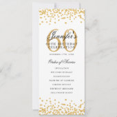 60e verjaardagsfeest programma Gold Confetti (Voorkant)