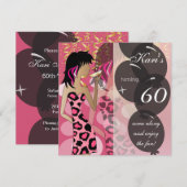 60e Verjaardagsfeest | Sjabloon | Doe-het-zelf Kaart (Voorkant / Achterkant)