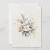 60e Verjaardagsfeest Winter White Floral Greenery Kaart (Achterkant)