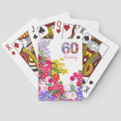60e verjaardagsfeestje bloemboeket speelkaarten (Achterkant)