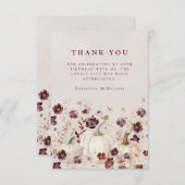 60e verjaardagsfeestje pompoen Wildflower Custom Bedankkaart (Voorkant / Achterkant)