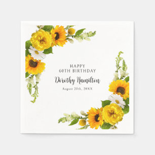 60e verjaardagsfeestje Zonnebloem Daisy Custom Servet