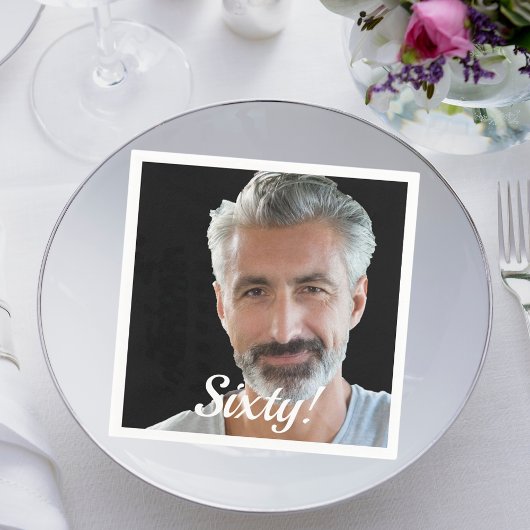 60e verjaardagsfoto, foto jongens script servet