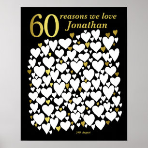60e Verjaardagsposter - 60 Redenen waarom we van j Poster