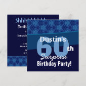 60e verrassing Birthday Hues of Blue G433 Kaart (Voorkant / Achterkant)