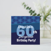 60e verrassing Birthday Hues of Blue G433 Kaart (Staand voorkant)