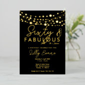 60e verrassing verjaardagsfeestje uitnodiging eleg (Staand Voorkant)