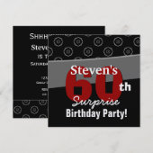 60e verrassingsdag zwart rood wit geometrisch kaart (Voorkant / Achterkant)