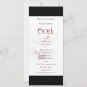 60e zwarte witte champagne elegant kaart (Achterkant)
