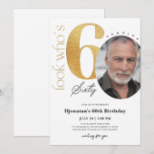 60ème anniversaire d'or Invitation avec photo (Devant / Derrière)