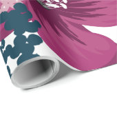 60lb Wrapping Paper Roll Tropische Bloemen op Wit Cadeaupapier (Rol Hoek)