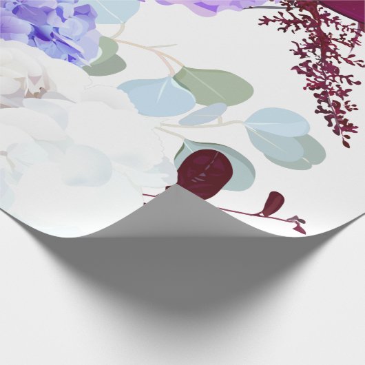 60lb Wrapping Papier Roll Lavendel Hibiscus op Wit (Hoek)