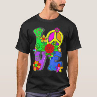 60's 70's Bloemkracht Hippie Groovy Love Peace Hip T-shirt