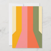 60s 70s Groovy Stripes Bruiloft Koppels Douche Kaart (Achterkant)