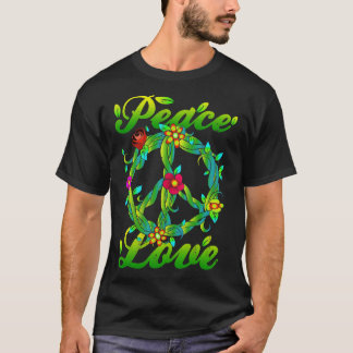 60s 70s Hippie Gift Vredesbord T-shirt