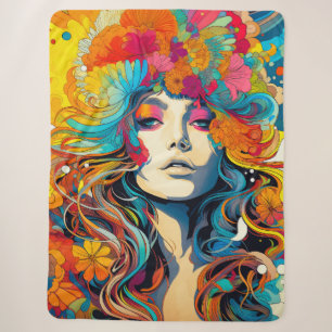 60s 70s Hippie Vrouw Psychedelische Hippie Sherpa Deken