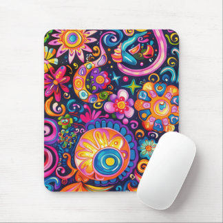 60s 70s Hippy Hippie Psychedelisch Muismat