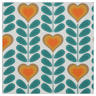 60s 70s mod retro hart bloemen v1 stof