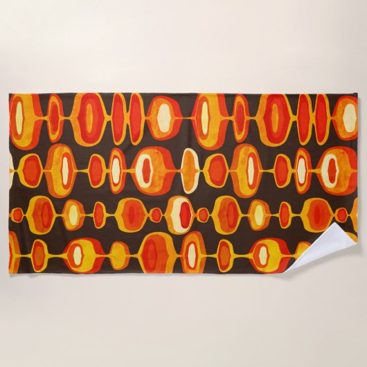 60s 70s mod retro patroon handdoek (Voorkant)