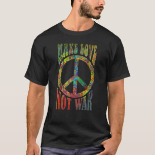 60s 70s Retro Flower Power - Make Love Not War 2 T T-shirt