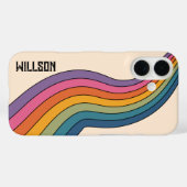 60s 70s Retro strepen Case-Mate iPhone Case (Achterkant (horizontaal))