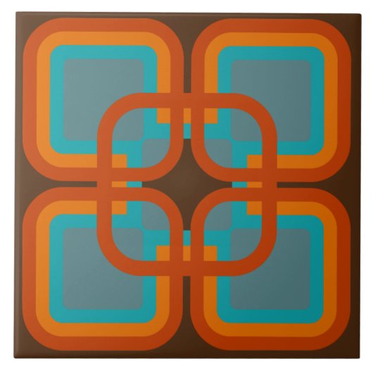 60s 70s retro tegel tegeltje (Voorkant)