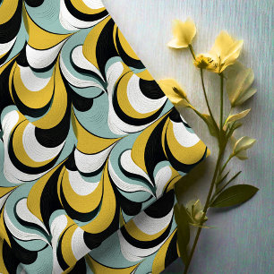 60s 70s Vibe Retro Wervelingen Abstract Pat#3 ID10 Stof