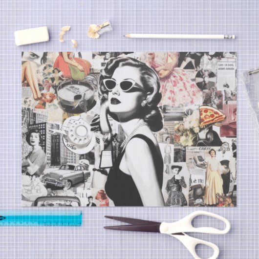 60s Abstracte Collage Tissuepapier (Craft)