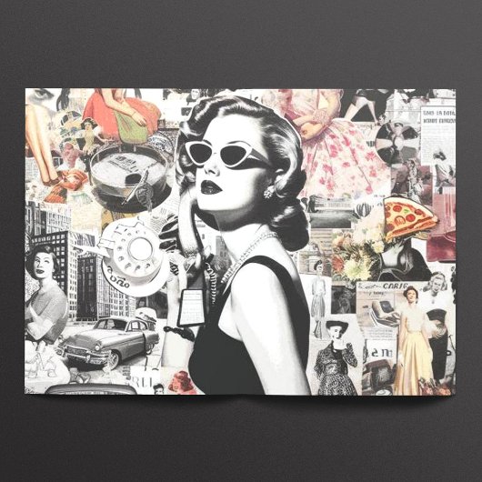 60s Abstracte Collage Tissuepapier