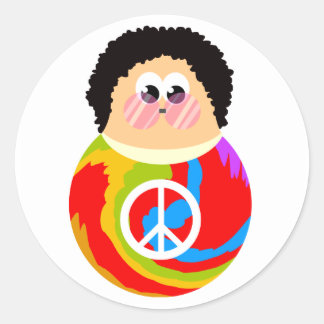 60's Child Funny Cartoon Peace Kind Ronde Sticker