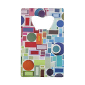 60's Disco Retro Mozaïek Collage Abstract Kredietkaart Flessenopener (Voorkant)