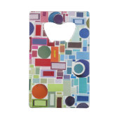 60's Disco Retro Mozaïek Collage Abstract Kredietkaart Flessenopener (Achterkant)