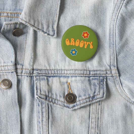 60's Groovy Badge Ronde Button 5,7 Cm (In situ)