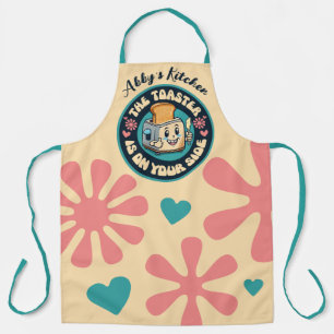 60s hippie duim omhoog toaster koken bakken schort